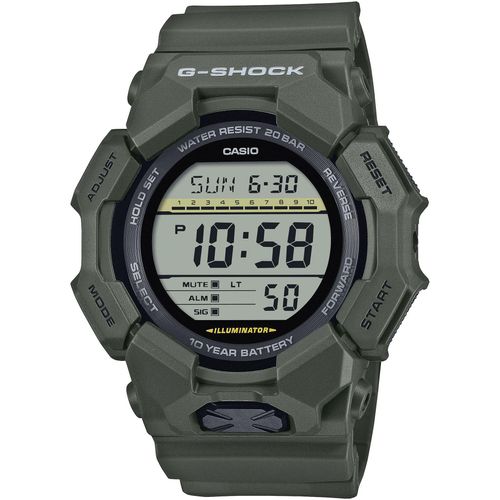 Chronograph CASIO G-SHOCK Armbanduhren olivgrün Herren Quarzuhr, Armbanduhr, Herrenuhr, digital, autom. Kalender, Resinband