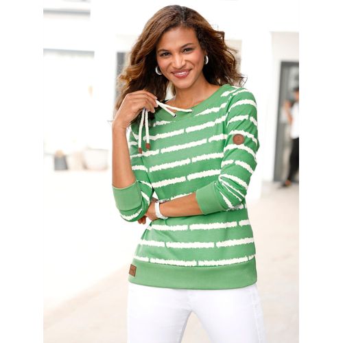 Sweatshirt CASUAL LOOKS Gr. 40, grün (apfel-ecru) Damen Sweatshirts