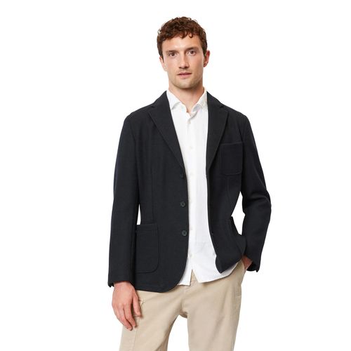 Sakko MARC O'POLO, Herren, Gr. 52, grau (anthrazit), Web, Obermaterial: 70% Wolle, 30% Polyester, casual, Langarm, Sakkos