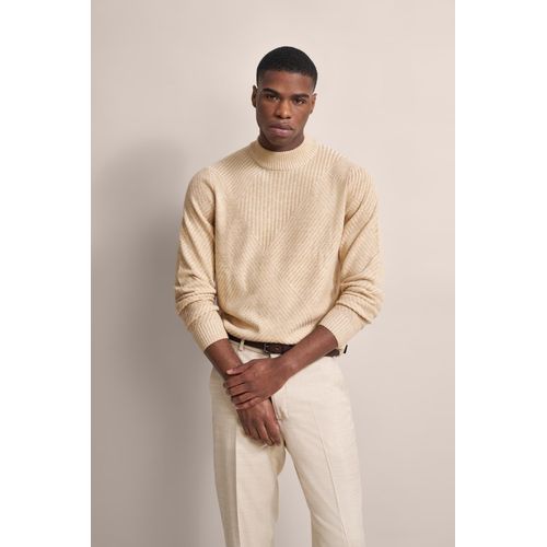 Rollkragenpullover BUGATTI, Herren, Gr. 3XL, beige, 80% Wolle, 20% Polyamid, unifarben, casual, regular fit, Langarm Rippbündchen, Pullover, mit Turtleneck