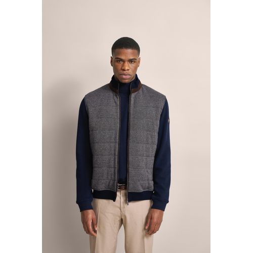 Sweatjacke BUGATTI, Herren, Gr. XXL, blau (marine), Sweatware, 100% Baumwolle, unifarben, casual, regular fit, Langarm Rippbündchen, Sweatjacken, aus 100 % Baumwolle