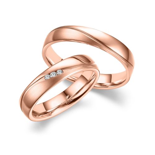 Trauring MARRYA "Titan Ringe Trauringe Eheringe Partnerringe" Fingerringe Gr. 68, Titan, rosegold (damen ring, rosé) Damen