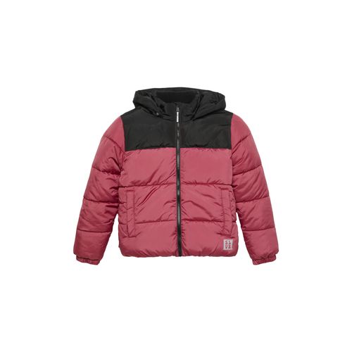 Steppjacke S.OLIVER JUNIOR Gr. S (134/140), rosa (schwarz rose) Mädchen Jacken mit Kapuze