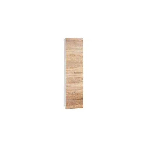 Hochschrank ELA mit Softclose, Korpus weiß seidenmatt, Front Eiche sägerau, 400 x 1600 x 350 mm - 93 139 27