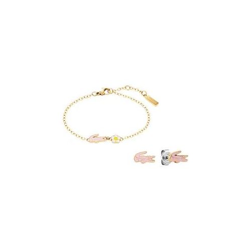 Schmuckset LACOSTE Schmuck-Sets gelbgoldfarben-edelstahlfarben-rosa Kinder