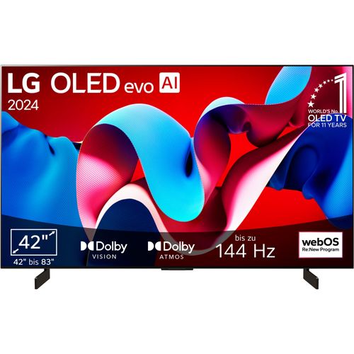 G (A bis G) LG OLED-Fernseher Fernseher Gr. 42, schwarz