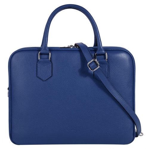 Aktentasche CLUTY Gr. B/H/T: 35cm x 28cm x 13cm onesize, blau Damen Taschen echt Leder, Made in Italy