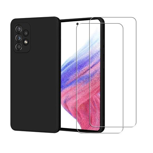 Hülle Samsung Galaxy A53 und 2 schutzfolien - Silikon - Schwarz