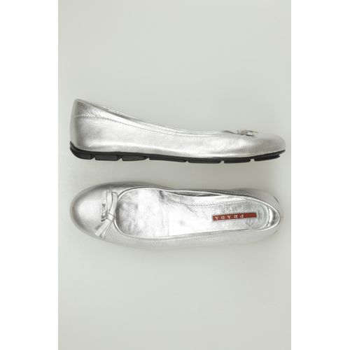 Prada Damen Ballerinas, silber, Gr. 37.5