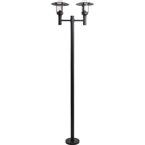 BELIANI Außenlaterne Schwarz aus Aluminium 2 Flammig 2 Lampen Mastleuchte Stehleuchte Außenleuchte Gartenlaterne Outdoor Modernes Design für Garten