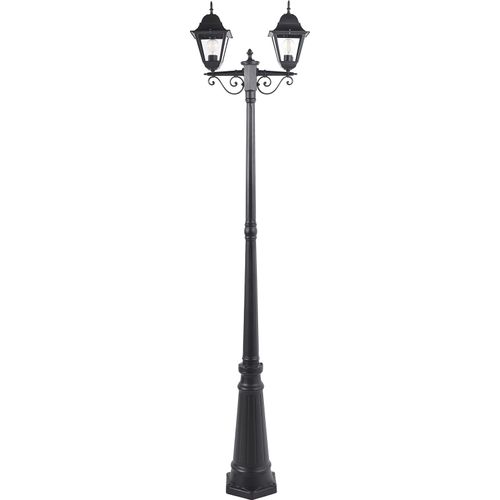 BELIANI Außenlaterne Schwarz aus Aluminium 2 Flammig 2 Lampen Mastleuchte Stehleuchte Außenleuchte Gartenlaterne Outdoor Modernes Design für Garten