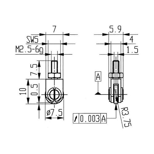 Messeinsatz ø 1,5 mm Rolle M2,5 Stahl passend zu Messuhren