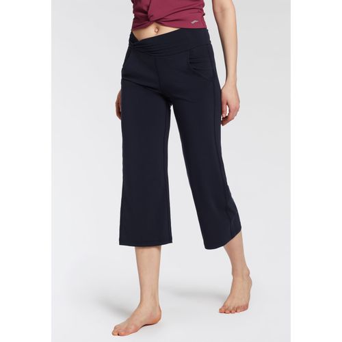 Culotte FAYN SPORTS Gr. 40, N-Gr, blau (schwarz navy) Damen Hosen mit überkreuztem Bündchen