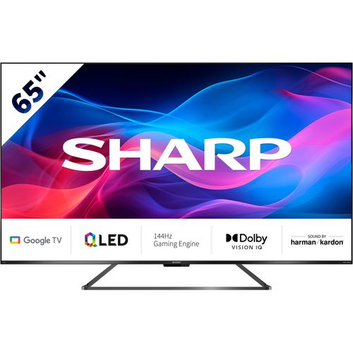 E (A bis G) SHARP QLED-Fernseher "4T-C65GRx" Fernseher Gr. 65, schwarz