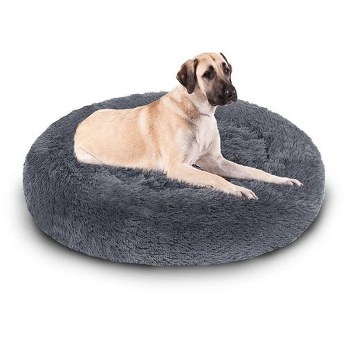 Hundebett Hundebetten animals Weiches Katzenbett Schlafplatz Hundekissen Plüsch dunkelgrau 60cm - Swanew