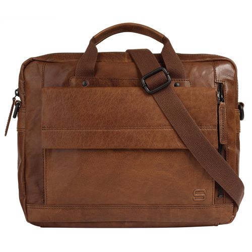 Aktentasche SPIKES & SPARROW Gr. B/H/T: 35cm x 30cm x 8cm onesize, braun (cognac) Damen Taschen echt Leder