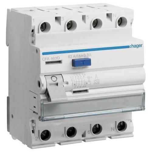 Hager CFA463D FI-Schutzschalter A 4polig 63 A 0.3 A 400 V