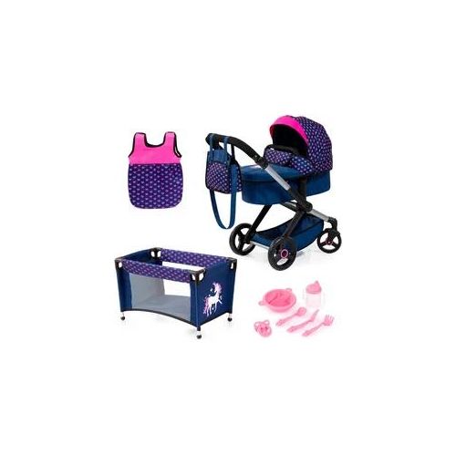 Kombi-Puppenwagen BAYER "Xeo Mega, blau/pink" Puppenwagen bunt (blau/pink) Kinder