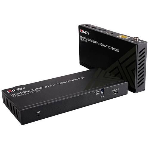 LINDY Cat.6 HDBaseT KVM Extender HDMI®, Infrarot, USB 2.0 HDBaseT Extender Set (Sender + Empfänger) über Netzwerkkabel RJ45 150 m