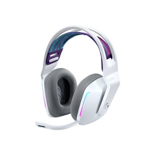 Logitech Gaming G733 LIGHTSPEED Gaming On Ear Headset Funk 7.1 Surround Weiß Lautstärkeregelung