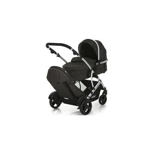 Geschwisterwagen HAUCK "Duett 2 black" schwarz Baby Kinderwagen mit Regenschutz,