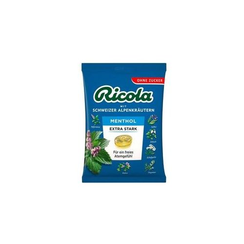 Ricola ohne Zucker Beutel Menthol Extra Stark Bonbons