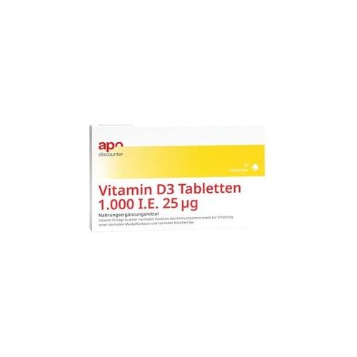 Vitamin D3 Tabletten 1000 I.e. 25 mcg von apodiscounter