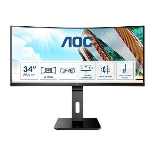 AOC CU34P2A LED-Monitor EEK G (A - G) 86.4 cm (34 Zoll) 3440 x 1440 Pixel 21:9 1 ms HDMI®, DisplayPort, USB 3.2 Gen 1, Kopfhörer (3.5 mm Klinke), Audio-Line-in