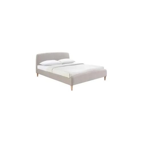 Skandinavisches Bett 140 x 200 cm Stoff Beige NIELS