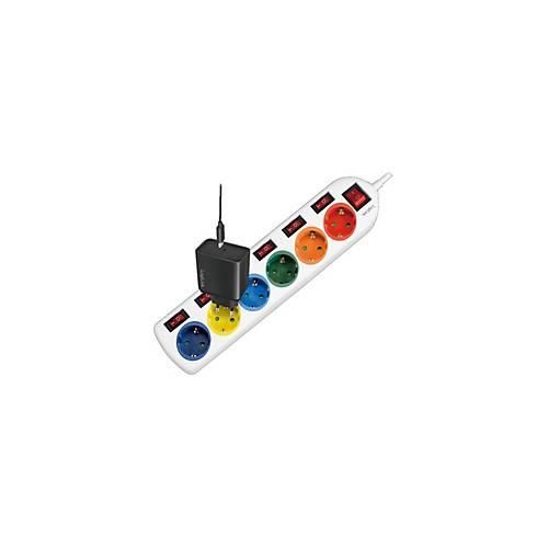 LogiLink Multicolor - Steckdosenleiste - 3680 Watt