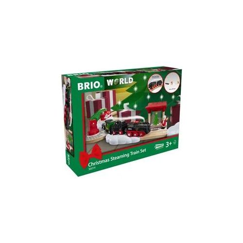 Spielzeug-Eisenbahn BRIO "BRIO WORLD, Batterie-Dampflok Weihnachts-Set" Spielzeugfahrzeuge bunt Kinder FSC- schützt Wald - weltweit