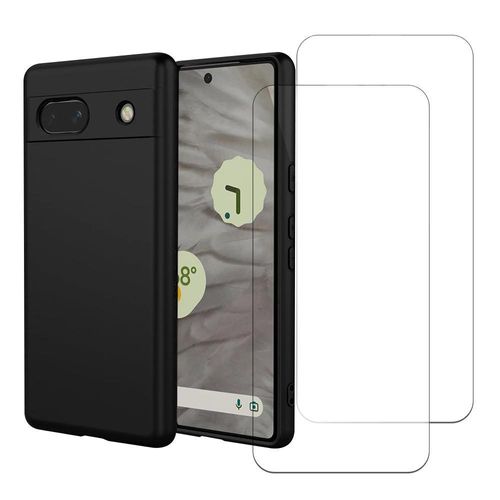 Hülle Google Pixel 7a und 2 schutzfolien - Silikon - Schwarz
