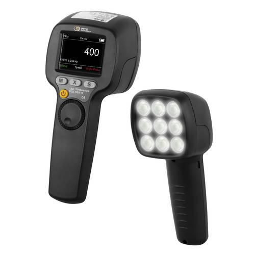 PCE Instruments Digital Stroboskop PCE-DSX 10 60 … 999999 U/min Lichtquelle 9 LED´s 1500lx IP20 Datenspeicher