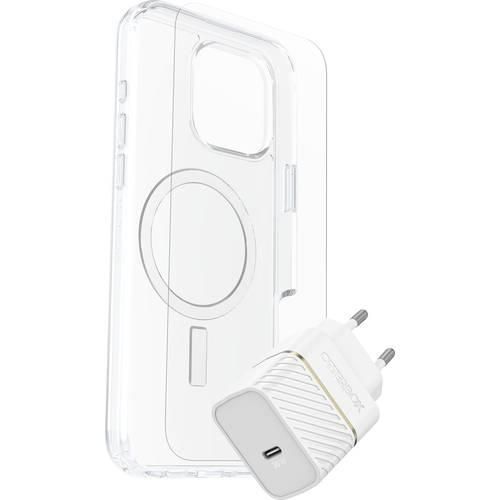 Otterbox Protection + Power KIT EU Hülle + Schutzglas + Ladegerät Set Apple iPhone 16 Pro Max Transparent, Weiß MagSafe kompatibel