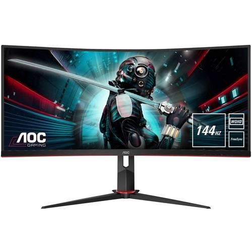 AOC CU34G2X/BK LED-Monitor EEK G (A - G) 86.4 cm (34 Zoll) 3440 x 1440 Pixel 21:9 1 ms HDMI®, DisplayPort, USB 3.2 Gen 1 (USB 3.0), Audio-Line-in, Kopfhörer