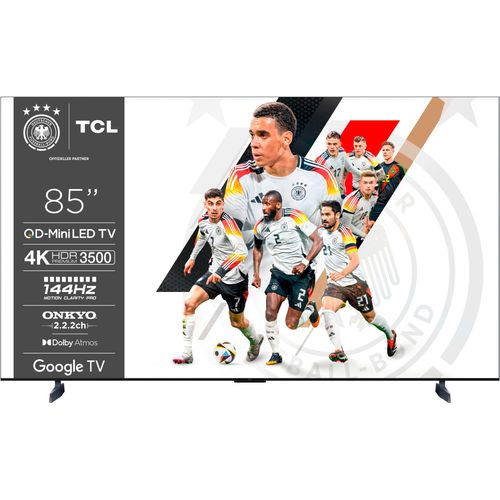 TCL Mini-LED-Fernseher, F (A-G), Fernseher, schwarz, 85