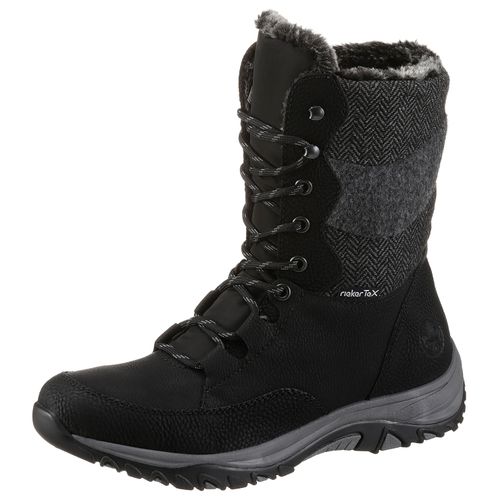 Winterboots RIEKER, Damen, Gr. 36, schwarz (schwarz, kombiniert), Textil, Lederimitat, sportlich, Schuhe, mit kuscheligem Warmfutter, Topseller