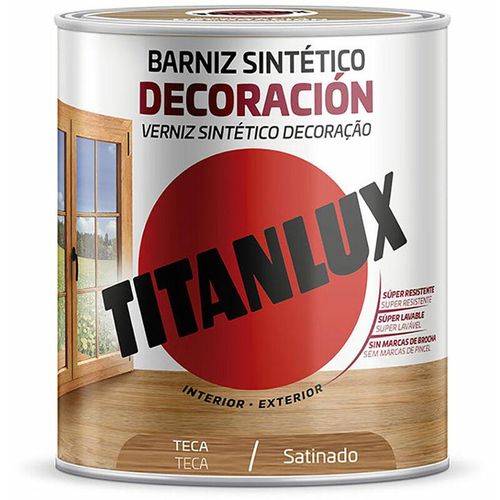 Barniz sintético decoración satinado teca 750ml Titanlux M11100934