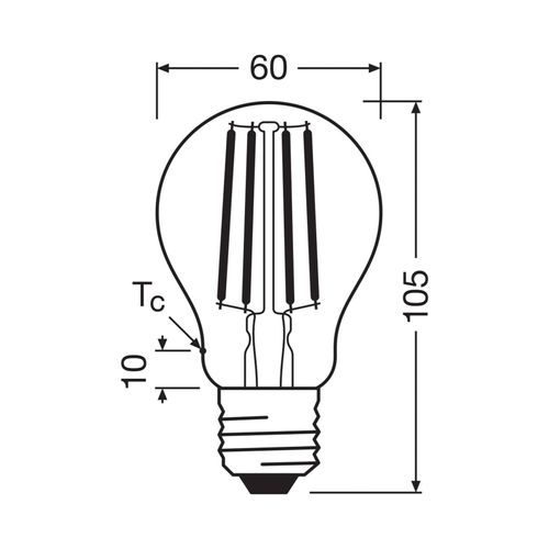 OSRAM LED Birne E27 3,8W Filament 2.700K 806lm 2er-Pack