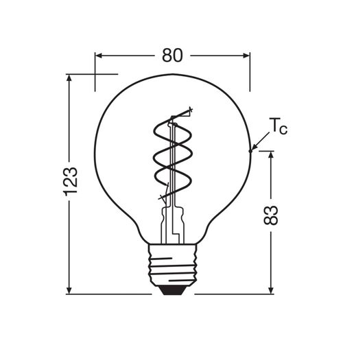 OSRAM LED Vintage G80 E27 4,9W 922 Spiral Filament gold dim