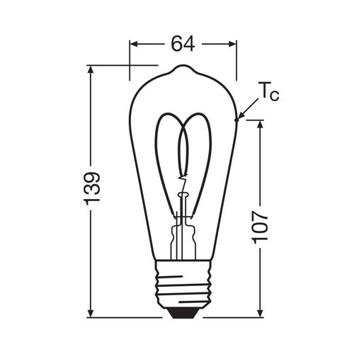 OSRAM LED Vintage ST64 E27 4,9W 922 Heart Filament gold dim