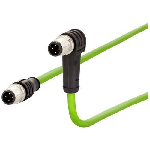 Metz Connect 142M1D19050 M12 Netzwerkkabel, Patchkabel CAT 5e SF/FTP 5.00 m Grün PUR-Mantel, Säurebeständig, Ozonbeständig, UV-Beständig, Schleppkettenfähig,