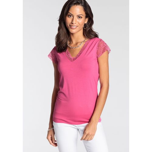 Laura Scott T-Shirt, mit eleganter Spitze