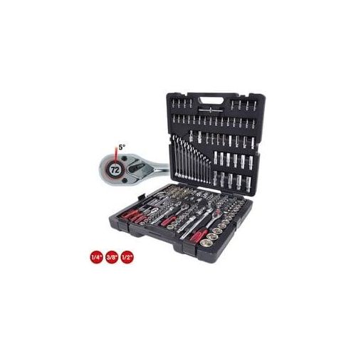 KS Tools 1/4 Zoll+3/8 Zoll+1/2 Zoll CHROMEplus Steckschlüssel-Satz, 216-tlg.