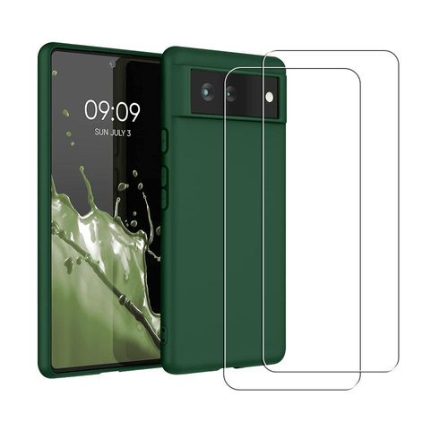 Hülle Google Pixel 6 und 2 schutzfolien - Silikon - Grün