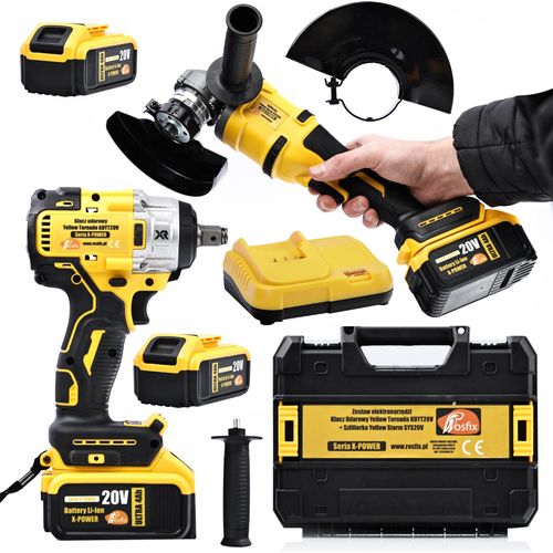 Elektrowerkzeug-Set: Schlagschrauber Yellow Tornado KUYT20V + Schleifmaschine Yellow Storm SYS20V, X-POWER-Serie