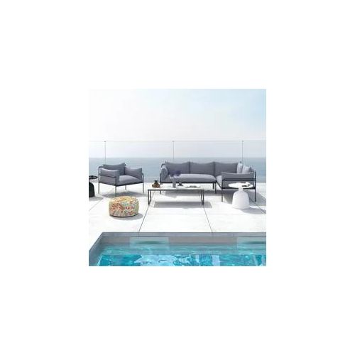 Outdoorlounge Anny Grau Metall/Textil/Glas