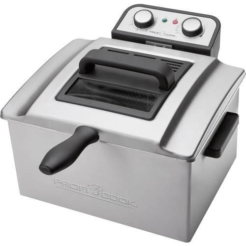 Profi Cook PC-FR1038 Doppel Kaltzonen Fritteuse 5 l 3000 W Timerfunktion, mit manueller Temperatureinstellung Edelstahl