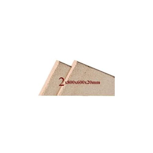 2x Vermiculite Brandschutzplatten | 800x600x20mm | Schamotte-Ersatz