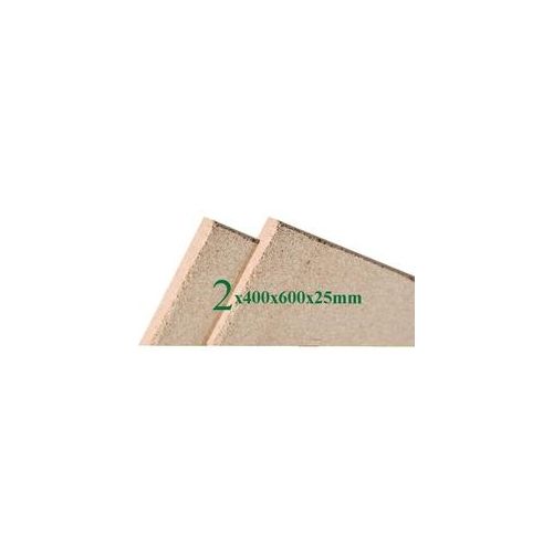 2x Vermiculite Brandschutzplatten | 400x600x25mm | Schamotte-Ersatz